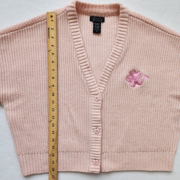 Sweet Society Pink Sakura Oversized Cropped Cardigan Sweater Soft Cute Cozy XL - Picture 12 of 12